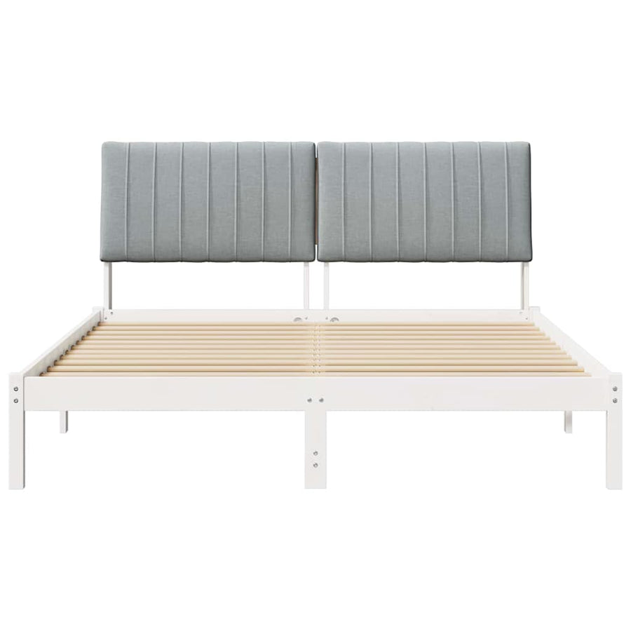 Bedframe met hoofdeinde Wit 150 x 200 cm Stof