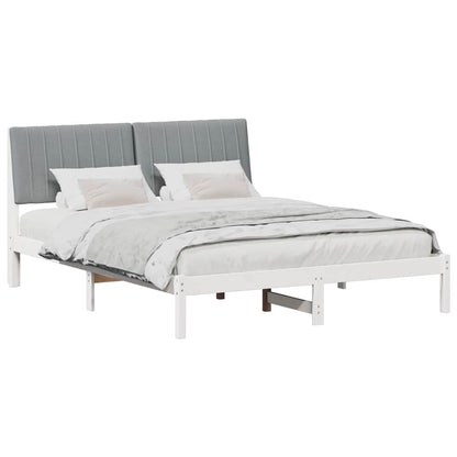 Bedframe met hoofdeinde Wit 150 x 200 cm Stof