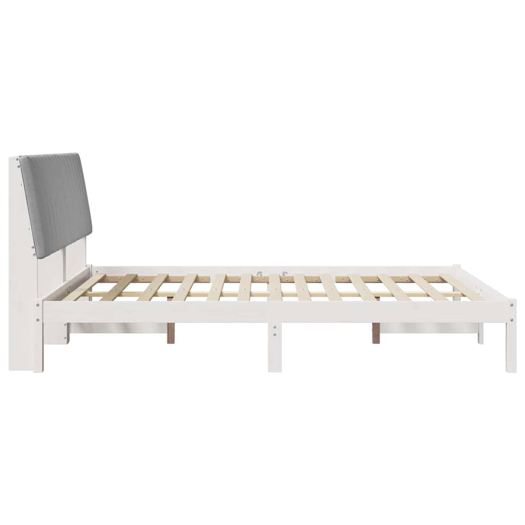 Bedframe met hoofdeinde Wit 150 x 200 cm Stof