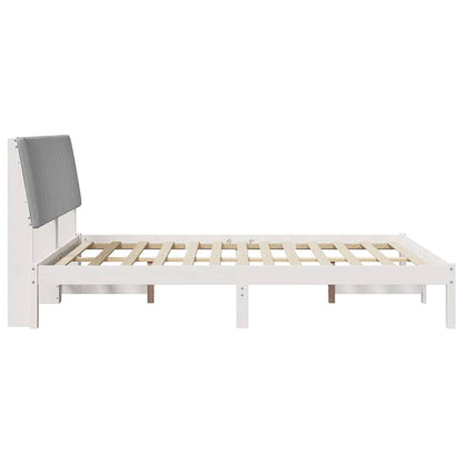 Bedframe met hoofdeinde Wit 150 x 200 cm Stof