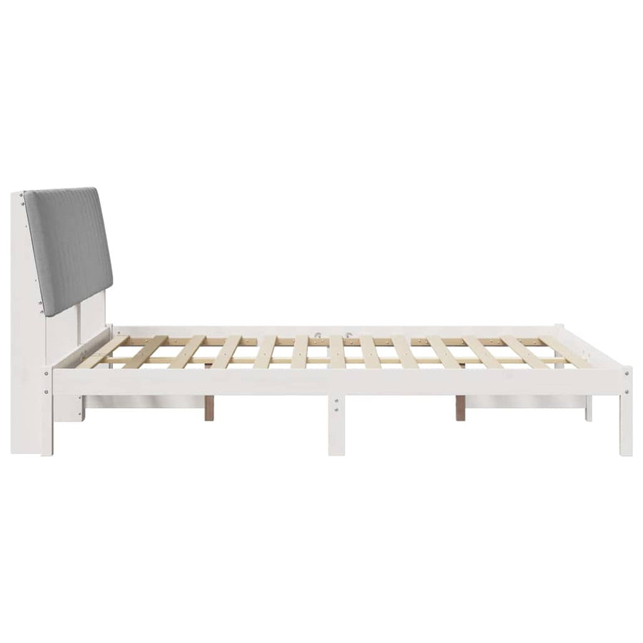 Bedframe met hoofdeinde Wit 150 x 200 cm Stof