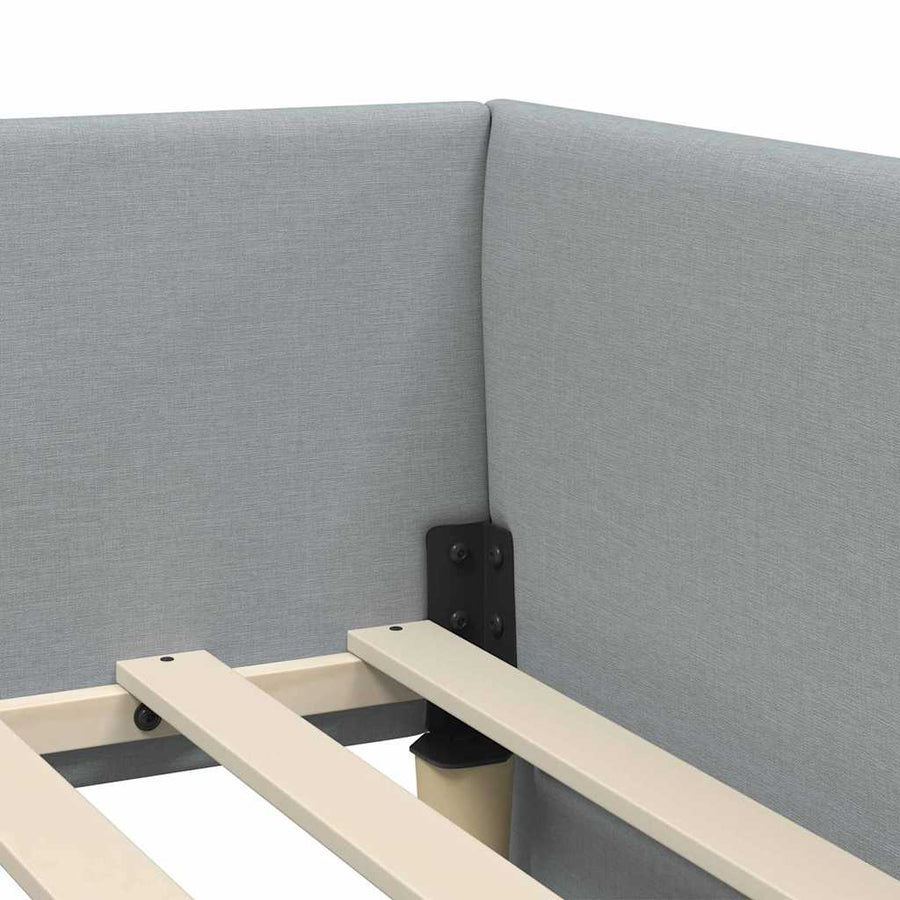 Hoekbedframe Met Matras Anders 2 Pcs Stof 80 x 200 cm Lichtgrijs
