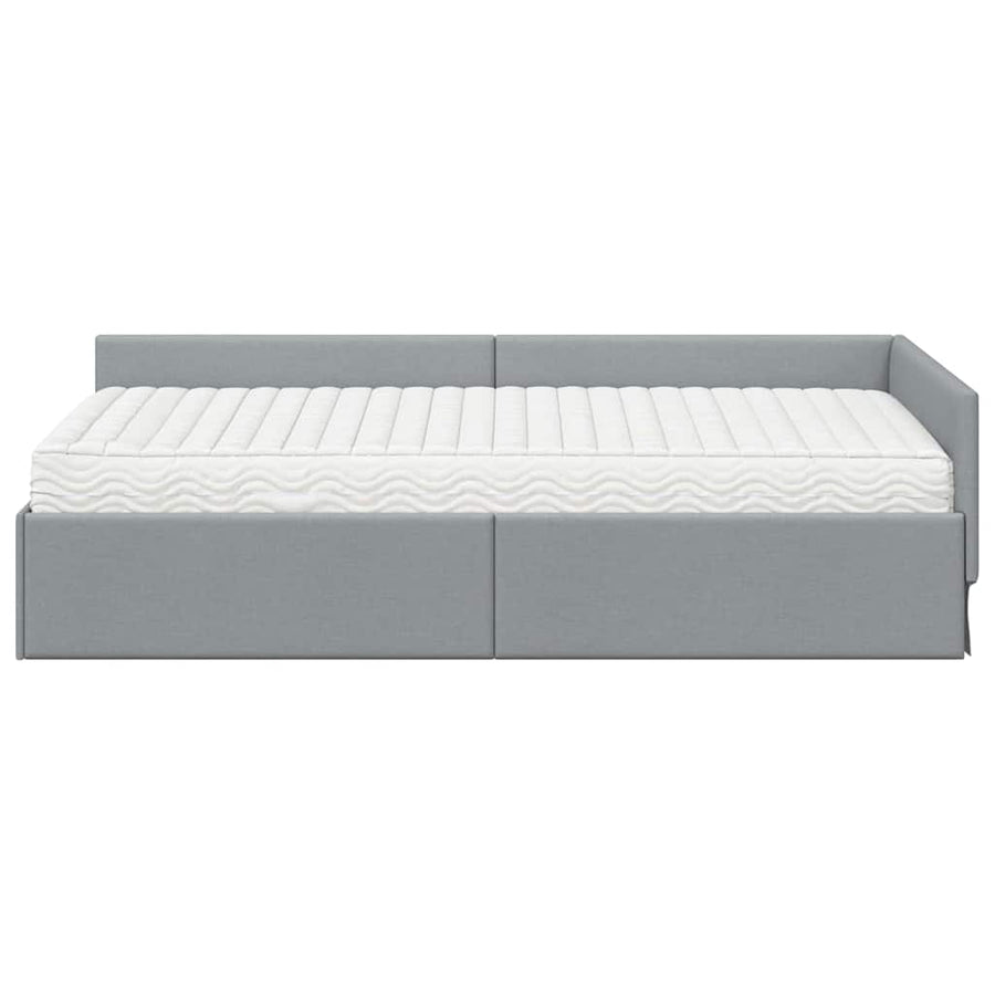 Hoekbedframe Met Matras Anders 2 Pcs Stof 80 x 200 cm Lichtgrijs