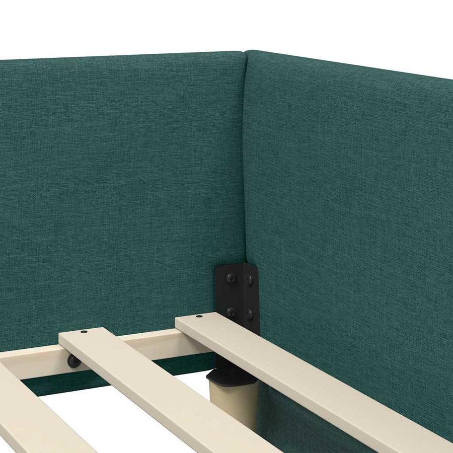 Hoekbedframe Met Matras Anders Met Hoofdeinde 2 Pcs Groen Stof 80 x 200 cm Donkergroen