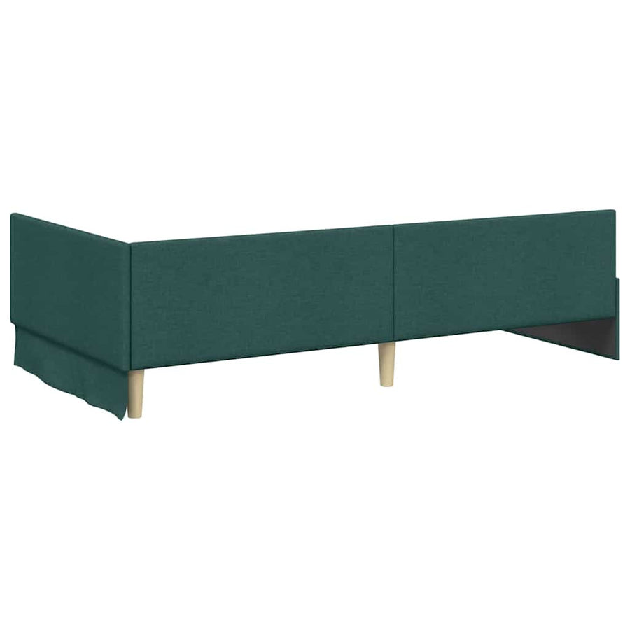 Hoekbedframe Met Matras Anders Met Hoofdeinde 2 Pcs Groen Stof 80 x 200 cm Donkergroen