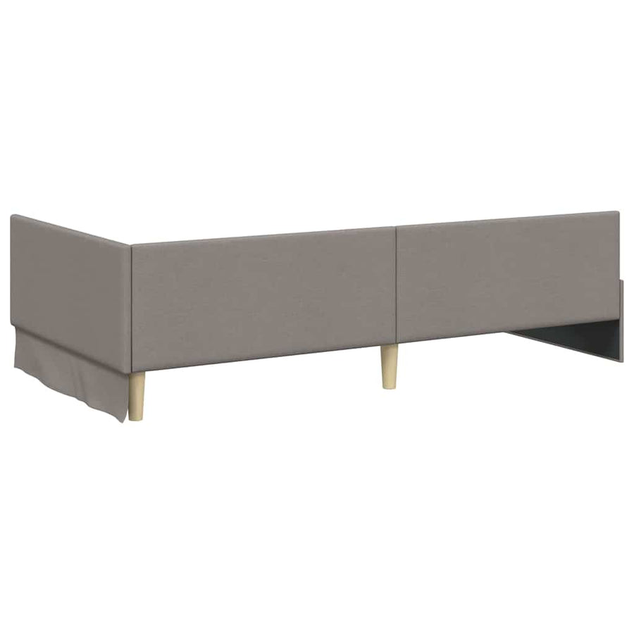 Hoekbedframe met Matras Anders met hoofdeinde 2 pcs Taupe Stof
