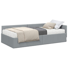 Hoekbedframe Met Matras Anders 2 Pcs Stof 90 x 200 cm Lichtgrijs