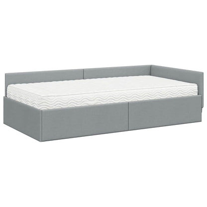 Hoekbedframe Met Matras Anders 2 Pcs Stof 90 x 200 cm Lichtgrijs