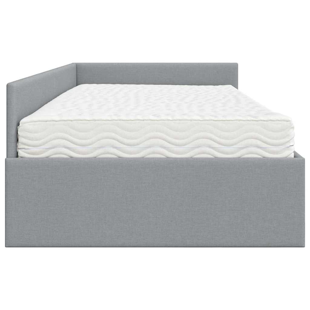 Hoekbedframe Met Matras Anders 2 Pcs Stof 90 x 200 cm Lichtgrijs