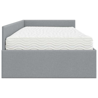 Hoekbedframe Met Matras Anders 2 Pcs Stof 90 x 200 cm Lichtgrijs