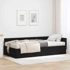 Hoekbedframe met matras 90x200 cm groen stof