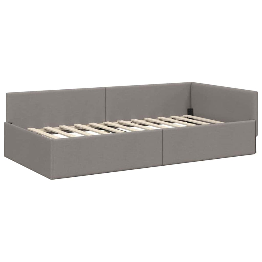 Hoekbedframe Met Matras Anders Met Hoofdeinde 2 Pcs Stof 90 x 200 cm