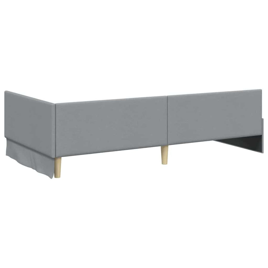 Hoekbedframe Met Matras Anders 2 Pcs Stof 100 x 200 cm Lichtgrijs