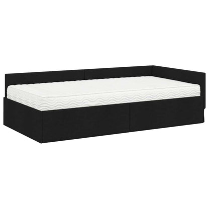 Hoekbedframe met Matras Anders met hoofdeinde 2 pcs Groen Stof
