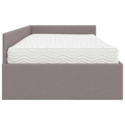 Hoekbedframe met Matras Anders met hoofdeinde 2 pcs Taupe Stof