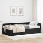 Hoekbedframe met matras 2x 80x200 cm grijs fluweel