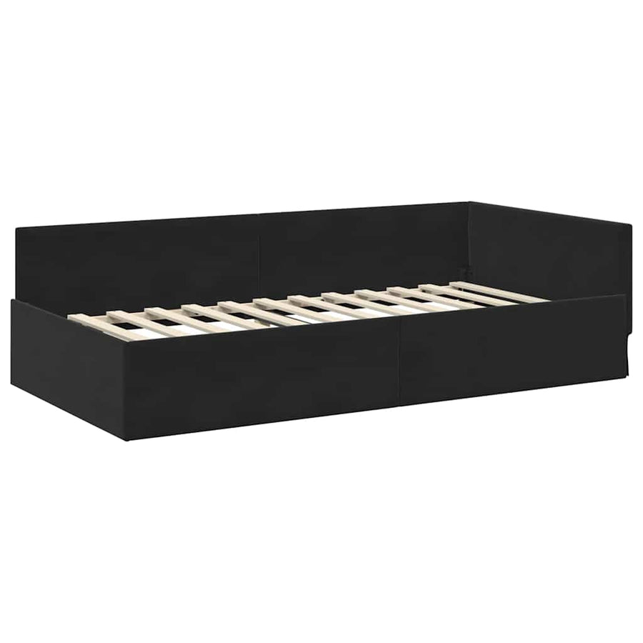 Hoekbedframe met Matras Anders 2 pcs Grijs Fluweel