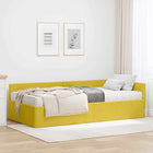 Hoekbedframe met matras 90x190 cm groen fluweel
