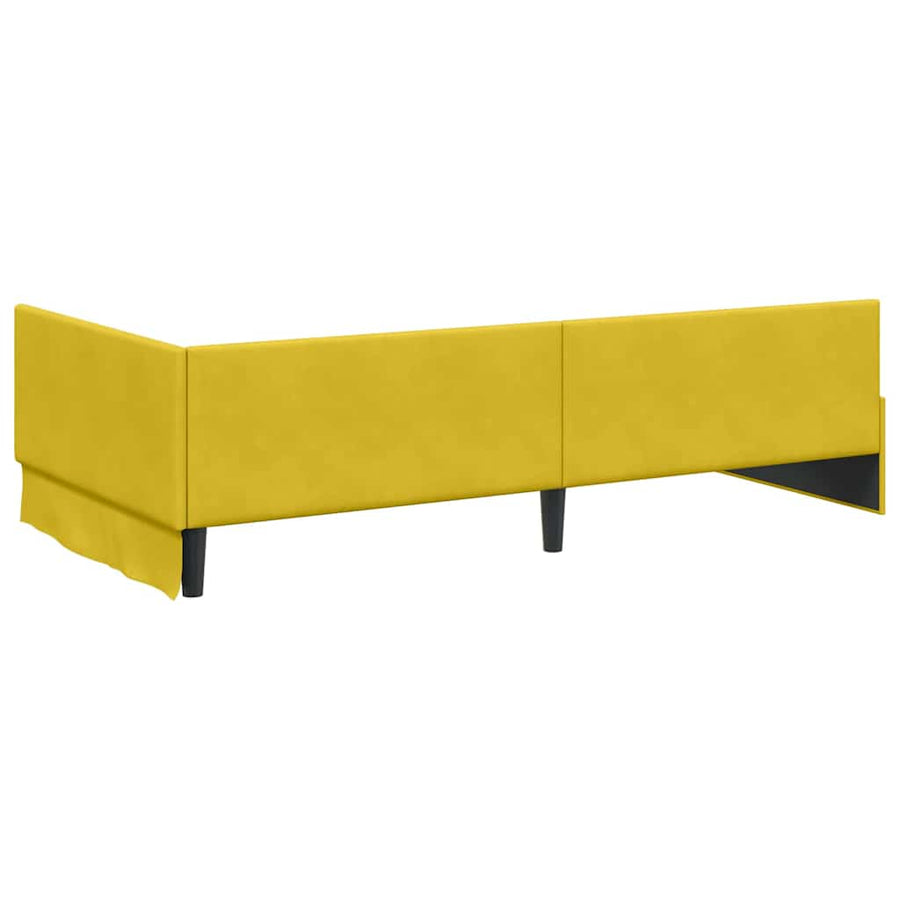 Hoekbedframe Met Matras Anders 2 Pcs Groen Fluweel 90 x 190 cm Geel