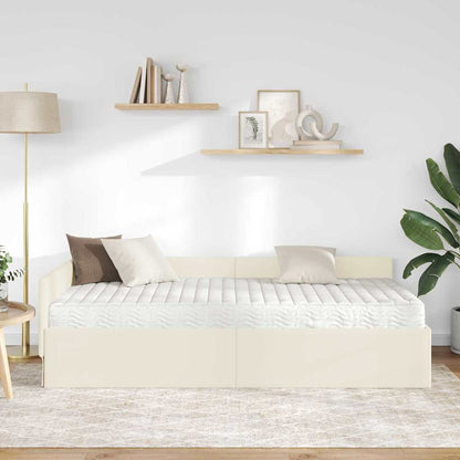 Hoekbedframe Met Matras Anders 2 Pcs Grijs Fluweel 90 x 190 cm