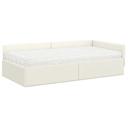 Hoekbedframe Met Matras Anders 2 Pcs Grijs Fluweel 90 x 190 cm