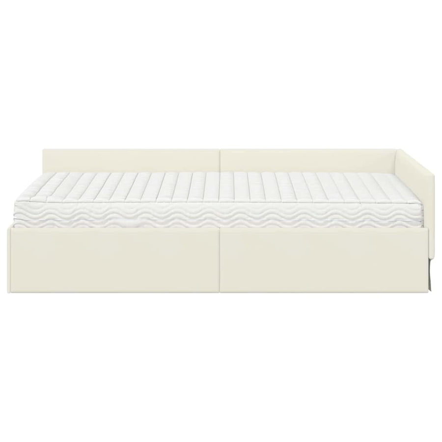 Hoekbedframe Met Matras Anders 2 Pcs Grijs Fluweel 90 x 190 cm