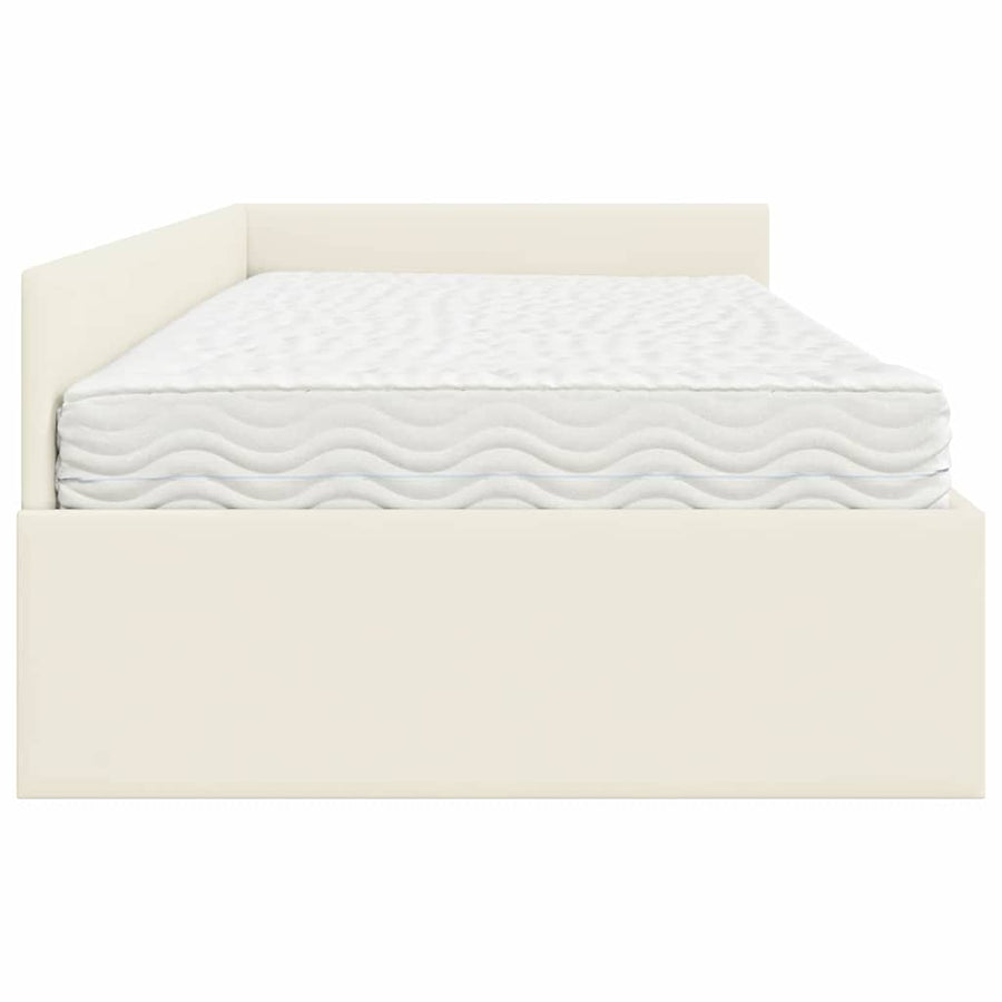 Hoekbedframe Met Matras Anders 2 Pcs Grijs Fluweel 90 x 190 cm