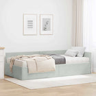 Corner Bed Frame with Mattress Anders 2 pcs Light Gray Velvet
