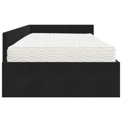 Hoekbedframe Met Matras Anders 2 Pcs Fluweel 90 x 200 cm Zwart