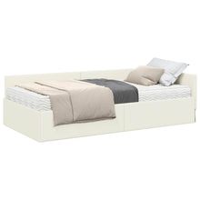 Hoekbedframe met Matras Anders 2 pcs Crème Fluweel
