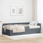 Corner Bed Frame with Mattress Anders 2 pcs Grey Velvet