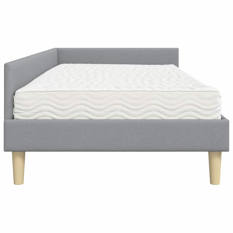 Hoekbedframe Met Matras Anders 2 Pcs Stof 80 x 200 cm Lichtgrijs