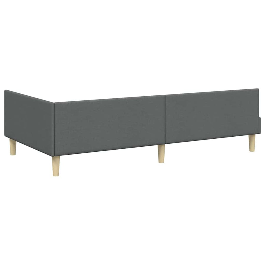Hoekbedframe Met Matras Anders Met Hoofdeinde 2 Pcs Grijs Stof 80 x 200 cm Donkergrijs