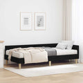 Hoekbedframe met Matras met matras 2 pcs Groen Stof