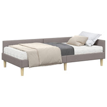 Hoekbedframe Met Matras Anders Met Hoofdeinde 2 Pcs Stof 80 x 200 cm Taupe