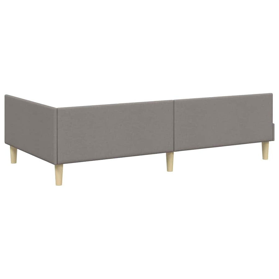 Hoekbedframe Met Matras Anders Met Hoofdeinde 2 Pcs Stof 80 x 200 cm Taupe