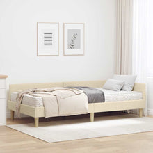 Hoekbedframe Met Matras Anders Met Hoofdeinde 2 Pcs Stof 80 x 200 cm Crème