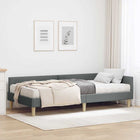 Corner Bed Frame with Mattress 2 pcs Grey Fabric