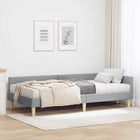 Corner bed frame with mattress 2 pcs Light gray Fabric
