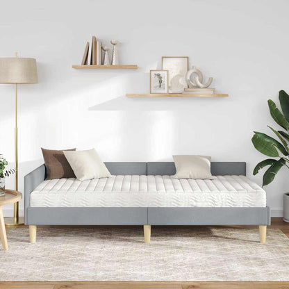 Hoekbedframe Met Matras Anders 2 Pcs Stof 90 x 200 cm Lichtgrijs