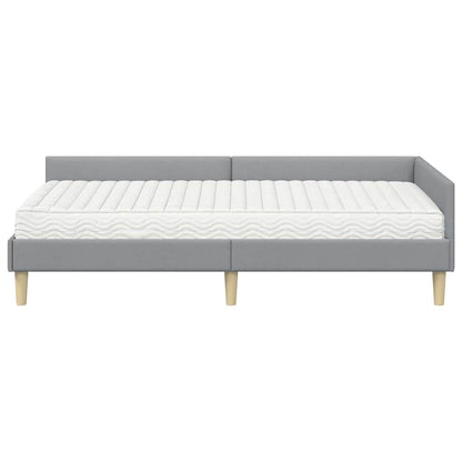 Hoekbedframe Met Matras Anders 2 Pcs Stof 90 x 200 cm Lichtgrijs