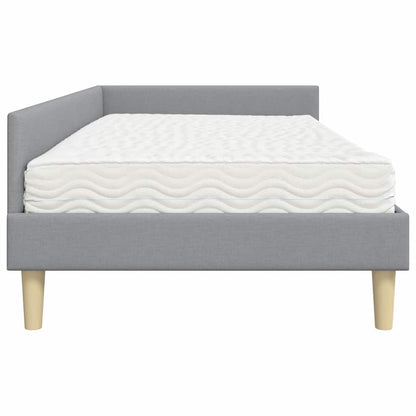 Hoekbedframe Met Matras Anders 2 Pcs Stof 90 x 200 cm Lichtgrijs
