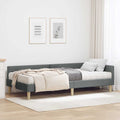 Hoekbedframe met Matras met matras 2 pcs Grijs Stof