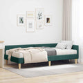 Hoekbedframe met Matras met matras 2 pcs Groen Stof