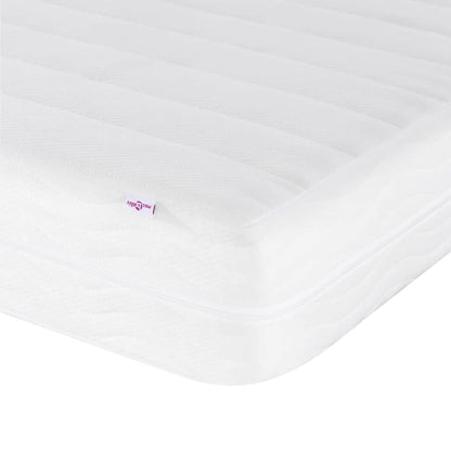 Hoekbedframe met Matras met matras 2 pcs Crème Stof