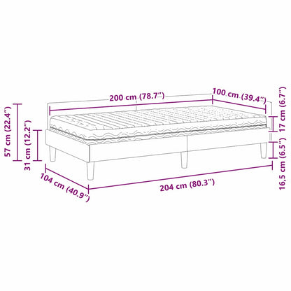 Hoekbedframe met Matras met matras 2 pcs Crème Stof