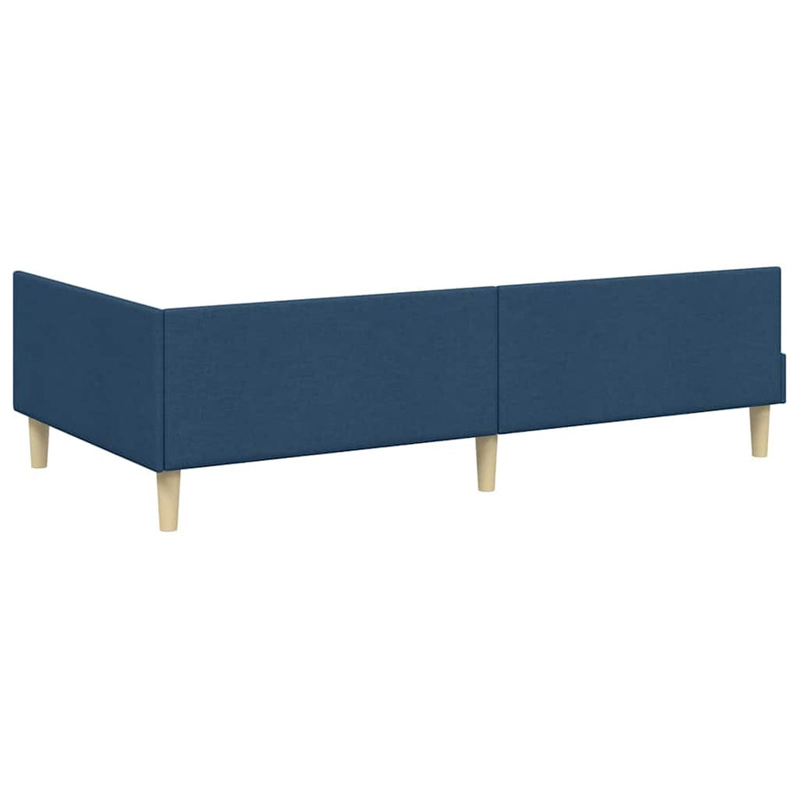 Hoekbedframe Met Matras Anders Met Hoofdeinde 2 Pcs Stof 100 x 200 cm Blauw