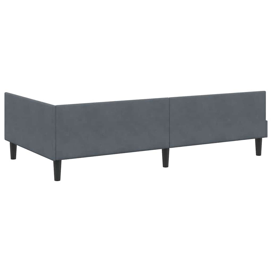 Hoekbedframe Met Matras Anders 2 Pcs Grijs Fluweel 90 x 190 cm Donkergrijs