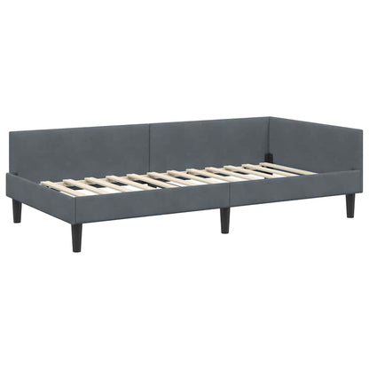 Hoekbedframe Met Matras Anders 2 Pcs Grijs Fluweel 90 x 190 cm Donkergrijs