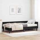 Hoekbedframe met matras 90x200 cm zwart fluweel